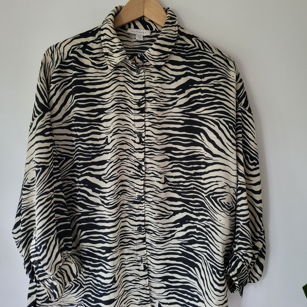 Topshop zebra print blouse